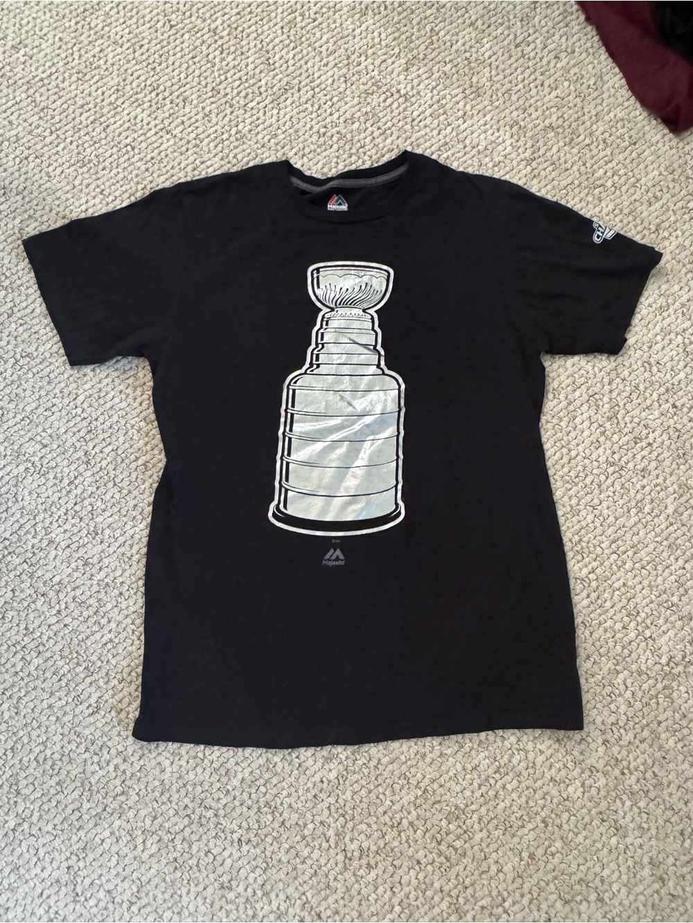 Majestic Black Tee with Silver Stanley Cup Graphic